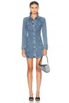Fleur Du Mal Denim Shirt Dress In Blue