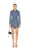 Fleur Du Mal Denim Shirt Dress In Blue