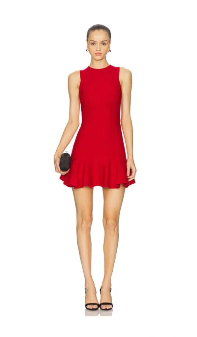 Fleur Du Mal Dropped Waist Knit Corset Dress In Red