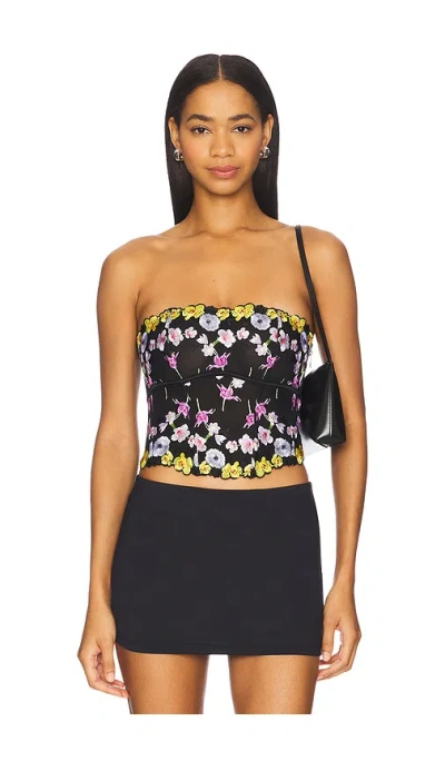 Fleur Du Mal Eden Corset Top In Black