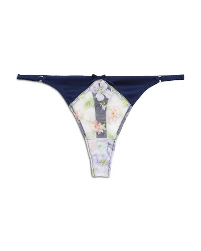 Fleur Du Mal Elara Embroidery Thong In Black