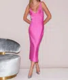 FLEUR DU MAL EMBELLISHED DRESS WITH CUTOUT IN PINK