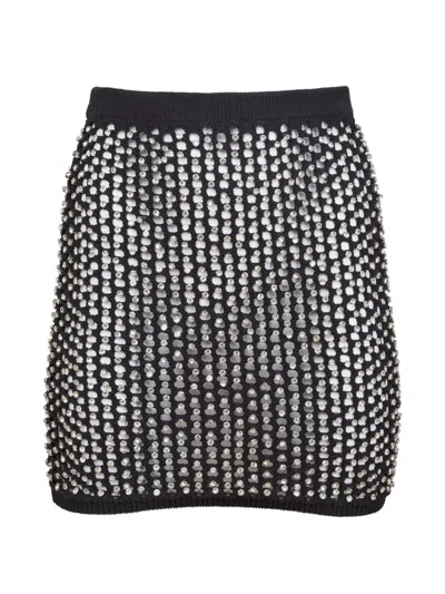 Fleur Du Mal Embellished Mini Skirt In Black