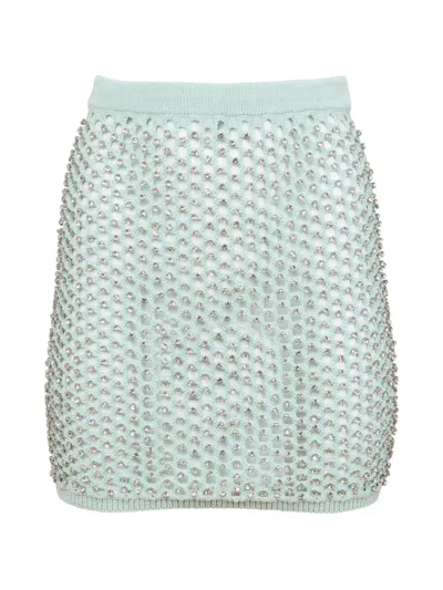 Fleur Du Mal Embellished Mini Skirt In Brown