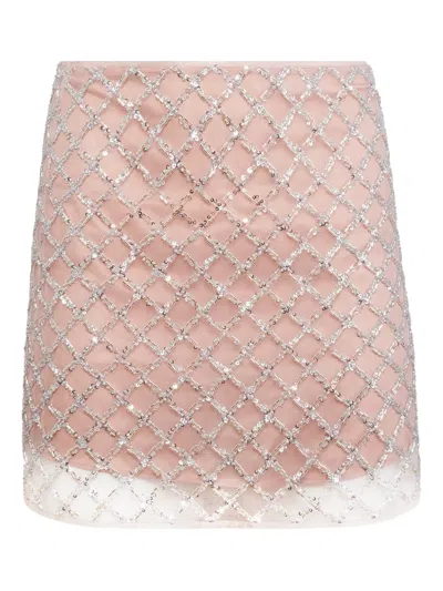 Fleur Du Mal Embellished Mini Skirt In Pink