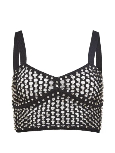 Fleur Du Mal Embellished Top In Black