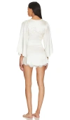 Fleur Du Mal Embroidered Angel Sleeve Robe In Ivory
