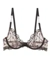 Fleur Du Mal Embroidered Demi Bra In Black