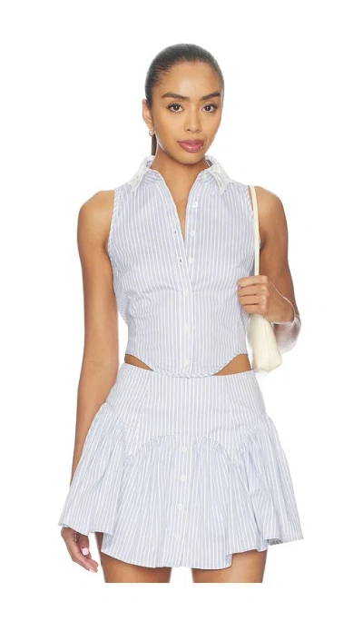Fleur Du Mal Embroidery Lace Collar Bib Top