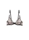 Fleur Du Mal Embroidered Demi Bra In Black