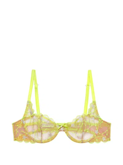 Fleur Du Mal Étoile Embroidery Bra In Green