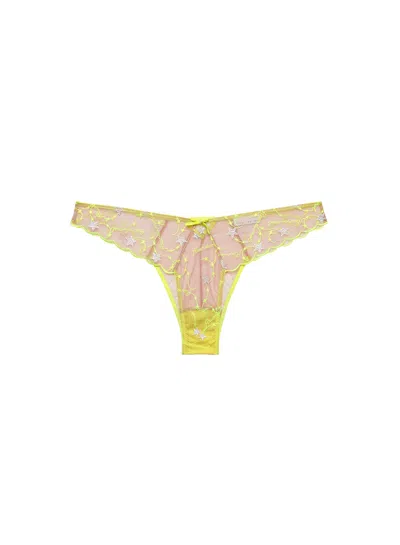 Fleur Du Mal Étoile Embroidery Cheeky In Yellow