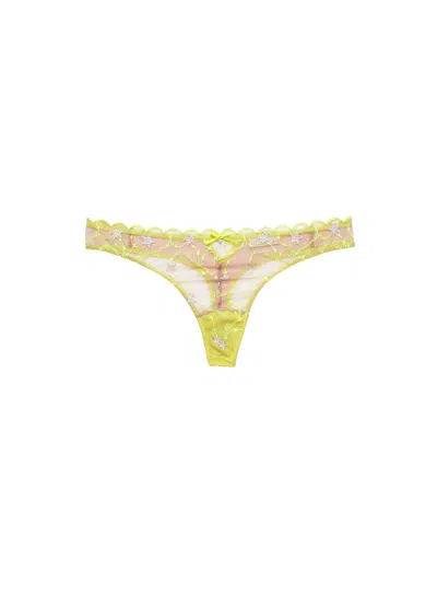 Fleur Du Mal Étoile Embroidery Thong In Yellow
