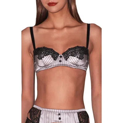 Fleur Du Mal Executive Underwire Silk Trim Balconette Bra In Black