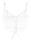 Fleur Du Mal Eyelet-embellished Lace Bustier Top In White