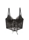 FLEUR DU MAL EYELET EMBROIDERY LACE UP BUSTIER