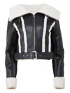 Fleur Du Mal Faux-fur Collar Belted Jacket In Multi
