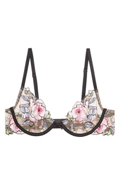 FLEUR DU MAL FLEUR DU MAL FIDELIA EMBROIDERED UNDERWIRE DEMI BRA