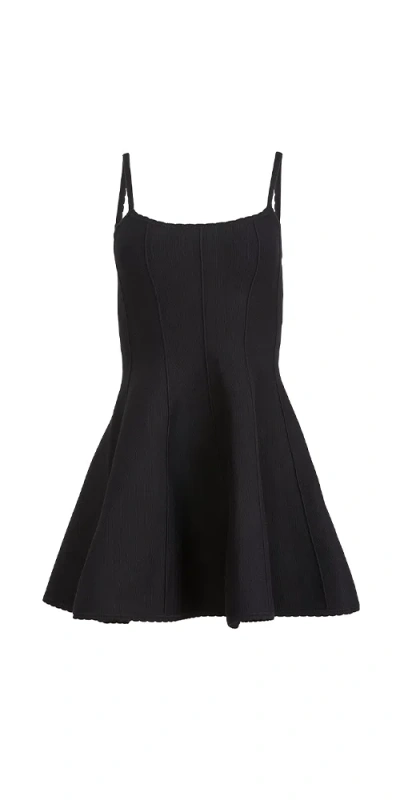 Fleur Du Mal Dropped Waist Knit Corset Dress Black In Blue