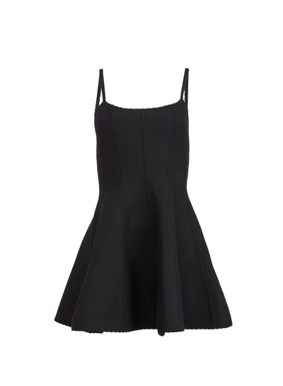 Fleur Du Mal Flared Corset Dress In Black