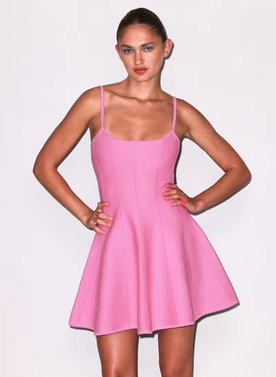 Fleur Du Mal Flared Corset Dress In Pink