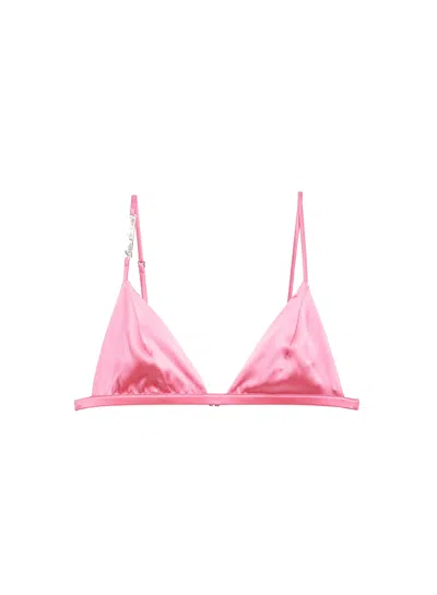 Fleur Du Mal Fleur Du Luxe Triangle Bra In Pink Cadillac