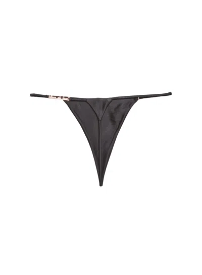Fleur Du Mal Fleur Du Luxe V-string In Black