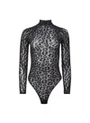 Fleur Du Mal Leopard Flocked Bodysuit In Multi