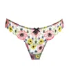Fleur Du Mal Floral-embroidered Azalea Thong In Multi