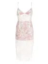 Fleur Du Mal Sequin-embellished Floral-embroidered Midi Dress In White