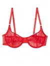 Fleur Du Mal Floral-lace Bra In Red