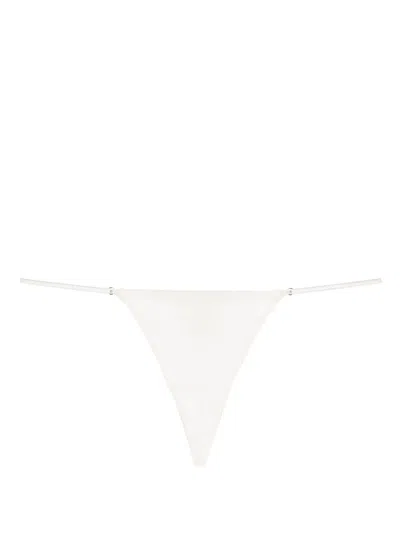 Fleur Du Mal Floral-lace Detailing Thong In White