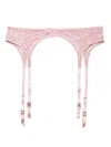 Fleur Du Mal Floral-lace Suspender In 粉色