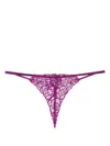 Fleur Du Mal Floral-motif Guipure-lace Thong In Purple