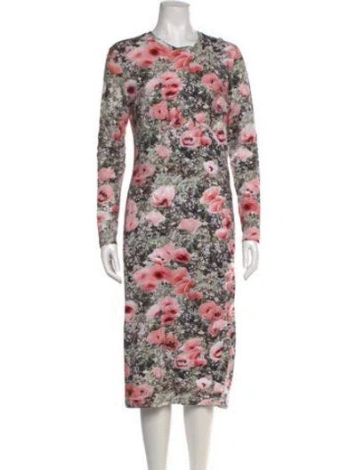 Pre-owned Fleur Du Mal Floral Print Midi Length Dress In Multi