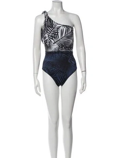 Pre-owned Fleur Du Mal Floral Print One-piece In Black