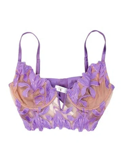 Pre-owned Fleur Du Mal Floral Print Pajamas In Purple