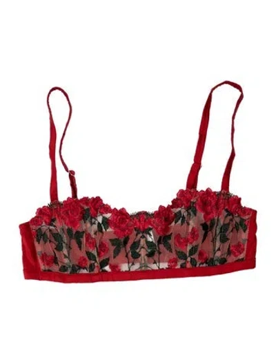 Pre-owned Fleur Du Mal Floral Print Pajamas In Red