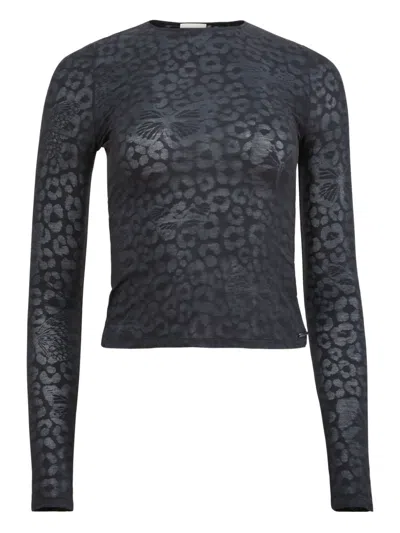 Fleur Du Mal Floral-print T-shirt In Black