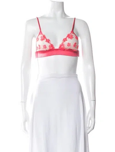 Pre-owned Fleur Du Mal Floral Print V-neck Sports Bra In Multi