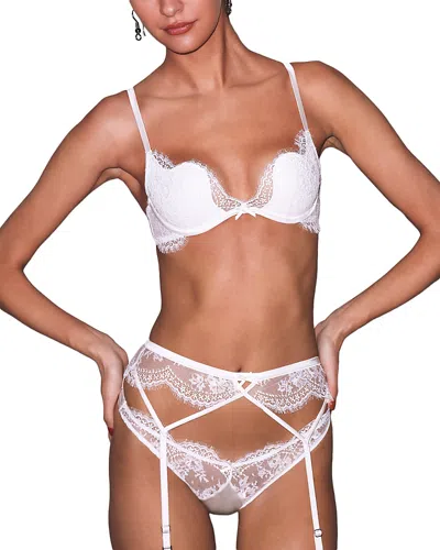 Fleur Du Mal Frankie Lace Garter Belt In White