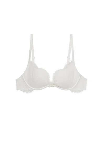 Fleur Du Mal Frankie Lace Seduce U-plunge Bra In White