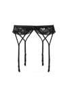 Fleur Du Mal Frankie Lace Strappy Garter Belt In Black