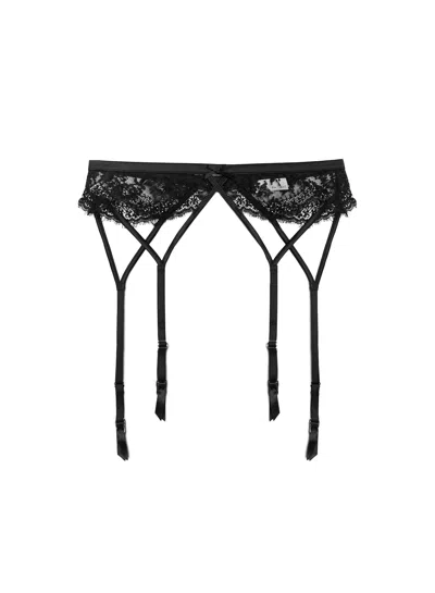 Fleur Du Mal Frankie Lace Strappy Garter Belt In Black