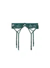 Fleur Du Mal Frankie Lace Strappy Garter Belt In Green