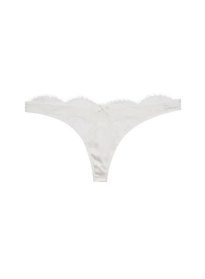 Fleur Du Mal Frankie Lace Thong In White