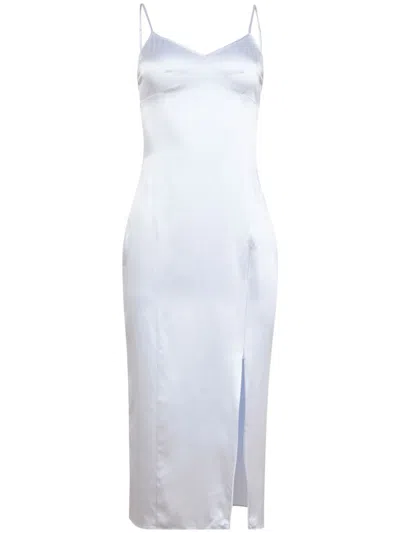 Fleur Du Mal Silk Maxi Dress With Lace Cups In Ivory