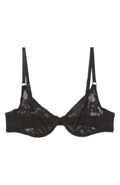Fleur Du Mal Le Stretch Lace-embroidery Bra In Black