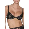 Fleur Du Mal Lily Lace Plunge Demi Bra In Black