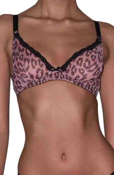 FLEUR DU MAL FLEUR DU MAL FULLER PRINTED UNDERWIRE SHEER TULLE DEMI BRA